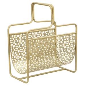 Revistero de metal dorado con tallas geométricas 37x22x44,5…