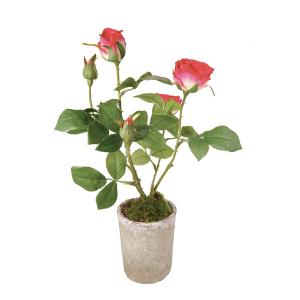 Rosal en maceta artificial rojo h37