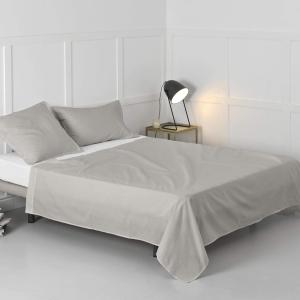 Sábana 100% algodón gris 160x270 cm (cama 80/90)