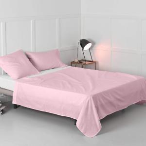 Sábana 100% algodón rosa palo 210x270 cm (cama 135/140)
