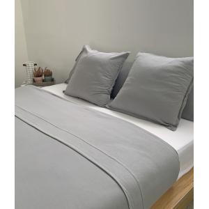 Sábana de punto 100% algodón gris para cama de 105 cm con a…