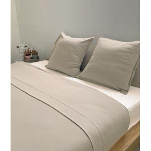 Sábana de punto 100% algodón gris para cama de 135 cm con a…