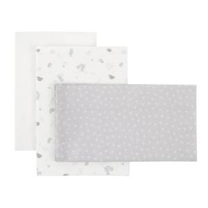 Sabana minicuna 3 pcs gris 50x90x1 cm