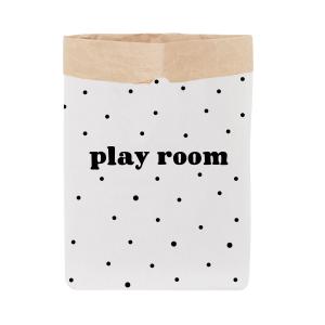 Saco almacenaje de papel blanco playroom negro 60x70cm