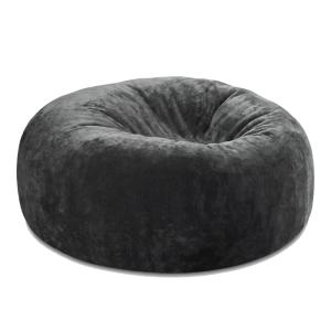 Saco de asiento redondo de 1,5 m en tela suave gris oscuro