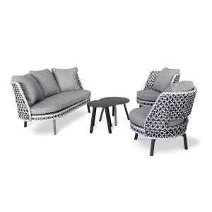 Salã³n de jardã­n 4 plazas de aluminio gris antracita