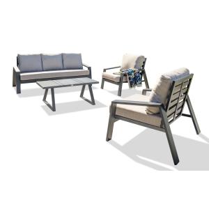 Salã³n de jardã­n 5 plazas de aluminio gris antracita