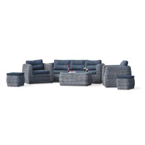 Salã³n de jardã­n 7 plazas de resina trenzada gris