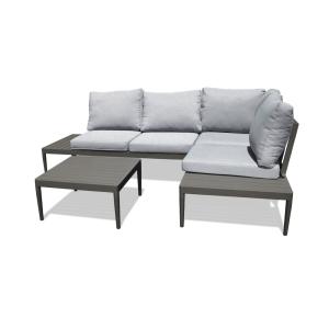 Salã³n de jardã­n de esquina 4 plazas de aluminio gris antr…