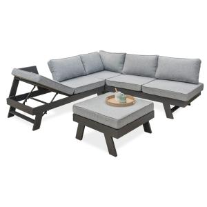 Salã³n de jardã­n de esquina 5/6 plazas de aluminio gris an…