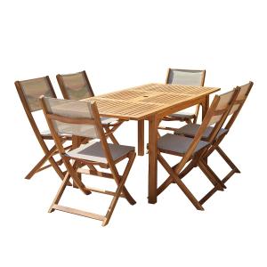 Salón de jardín de madera de acacia maciza  para 6 pers.
