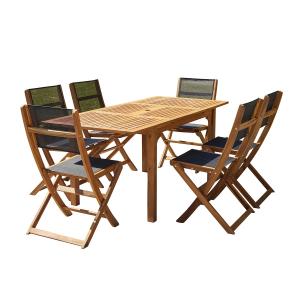Salón de jardín extensible de madera de acacia maciza  para…