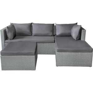 Salón de jardín resina trenzada  gris