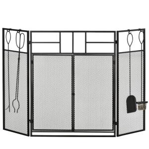 Salvachispas plegable 106x24x79 cm negro