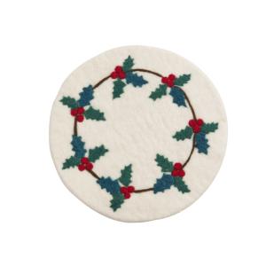 Salvamanteles navideño de lana