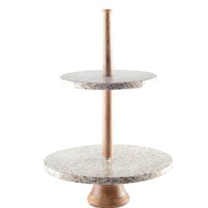Servidor de dos niveles de mármol h60 cm
