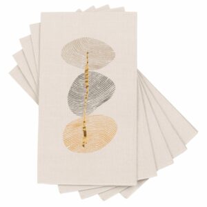 Servilletas de papel beige estampado huella dactilar multic…