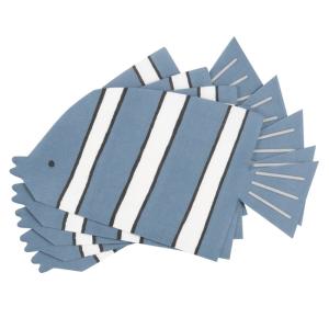 Servilletas de papel con estampado de pez azul (x20)