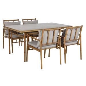 Set 1 mesa de comedor y 4 sillas de aluminio y poliester 16…