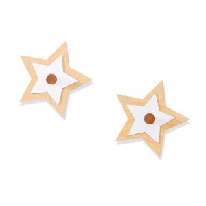 Set 2 perchas infantiles con forma estrella madera/blanco