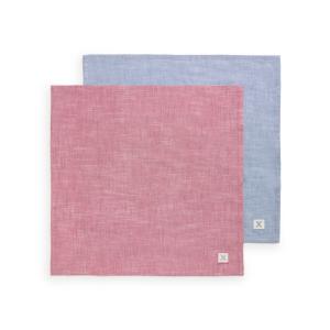 Set 2 servilletas algodón reciclado azul 45x45