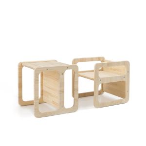 Set 2 sillas madera de pino color natural Montessori