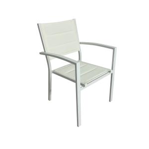 Set 2 sillones jardín ibiza aluminio y textilene blanco