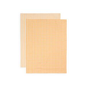 Set 2 trapos cuadros rayas amarillo 50x70
