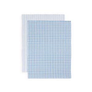 Set 2 trapos cuadros rayas azul 50x70