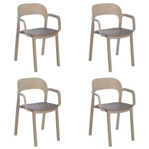 Set 4 silla de polipropileno en arena y chocolate 56,8x52,1…