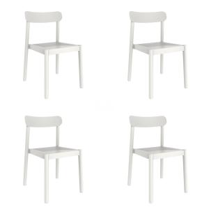 Set 4 silla interior /exterior de polipropileno en blanco 5…