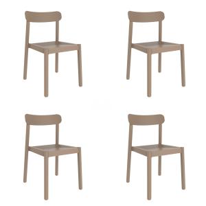 Set 4 silla interior y exterior de polipropileno en arena 5…