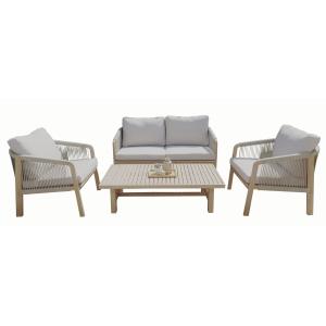 Set 4 sofa cuerda marron acacia 138x79x65cm