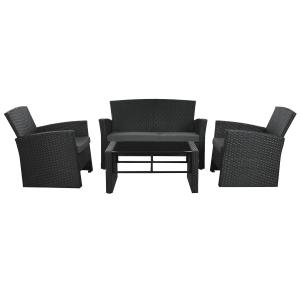 Set 4 sofa sintetico poliester ratan 121x63x73cm