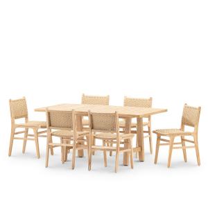 Set comedor 6 pl mesa madera 170x90