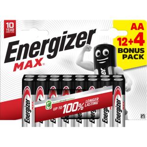 Set de 12 pilas  4 ofrecidas Energizer Max AA