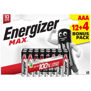 Set de 12 pilas   4 ofrecidas Energizer Max AAA