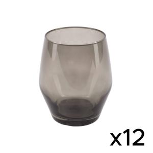 Set de 12 vasos de cristal transparente 37cl