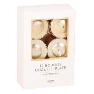 Set de 12 velas de té doradas