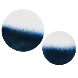 Set de 2 adornos para la pared de cerámica azul y blanca D…