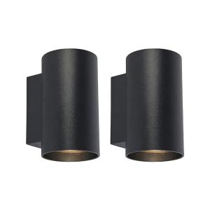 Set de 2 apliques modernos redondos negros