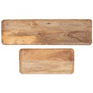 Set de 2 bandejas de madera de mango