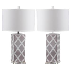 Set de 2 cerámica lámparas de mesa en gris