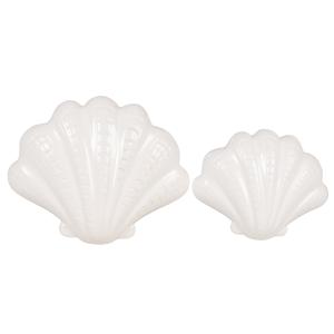 Set de 2 conchas de cerámica blanca para decorar la pared 2…