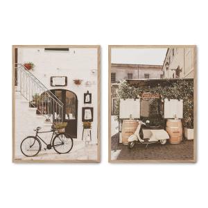 Set de 2 cuadros 008, marco roble, 30x40 cm