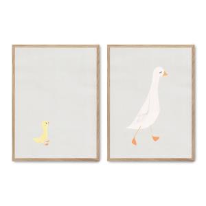 Set de 2 cuadros 106, marco roble, 30x40 cm