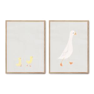 Set de 2 cuadros 107, marco roble, 50x70 cm