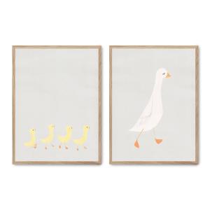 Set de 2 cuadros 109, marco roble, 30x40 cm