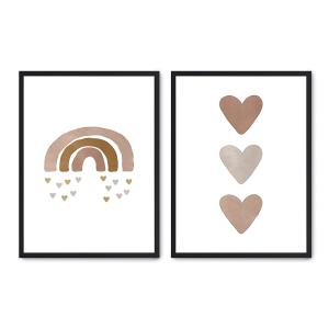 Set de 2 cuadros 120, marco negro, 50x70 cm
