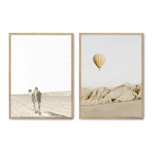Set de 2 cuadros 126, marco roble, 50x70 cm